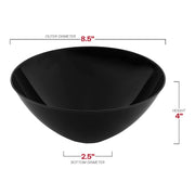 Solid Black Organic Round Disposable Plastic Bowls (32 oz.) Dimension | Smarty Had A Party