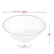 Solid Clear Organic Round Disposable Plastic Bowls (100 oz.) Dimension | Smarty Had A Party