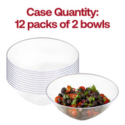 Solid Clear Organic Round Disposable Plastic Bowls (100 oz.) Quantity | Smarty Had A Party