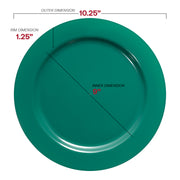 Solid Green Holiday Round Disposable Plastic Dinnerware Value Set Dimension | Smaty Had A Party