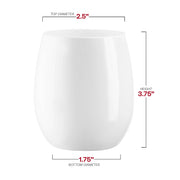 12 oz. Solid White Elegant Stemless Plastic Wine Glasses Dimension | Smarty Had A Party