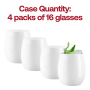 12 oz. Solid White Elegant Stemless Plastic Wine Glasses Quantity | Smarty Had A Party