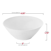 Solid White Organic Round Disposable Plastic Dessert Bowls (6 oz.) Dimension | Smarty Had A Party