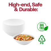 Solid White Organic Round Disposable Plastic Soup Bowls (16 oz.) BPA | Smarty Had A Party