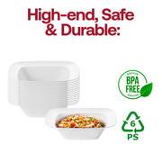 Solid White Rounded Square Disposable Plastic Dessert Bowls (5 oz.) BPA | Smarty Had A Party