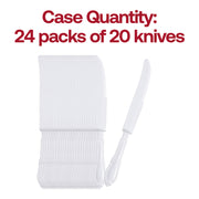 White Baroque Disposable Plastic Dinner Knives Quantity | Smarty Had A Party