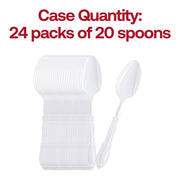 White Baroque Disposable Plastic Dinner Spoons Quantity | Smarty Had A Party