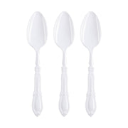 White Baroque Disposable Plastic Dinner Spoons Secondary | Smarty Had A Party