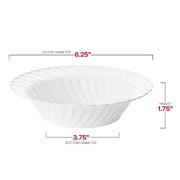 White Flair Plastic Soup Bowls (12 oz.) Dimension | Smarty Had A Party