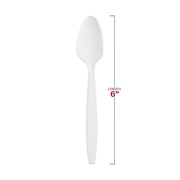 White Plastic Disposable Spoons Dimension | Smarty Had A Party