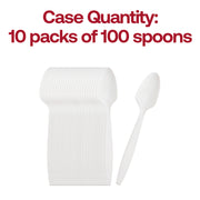 White Plastic Disposable Spoons Quantity | Smarty Had A Party