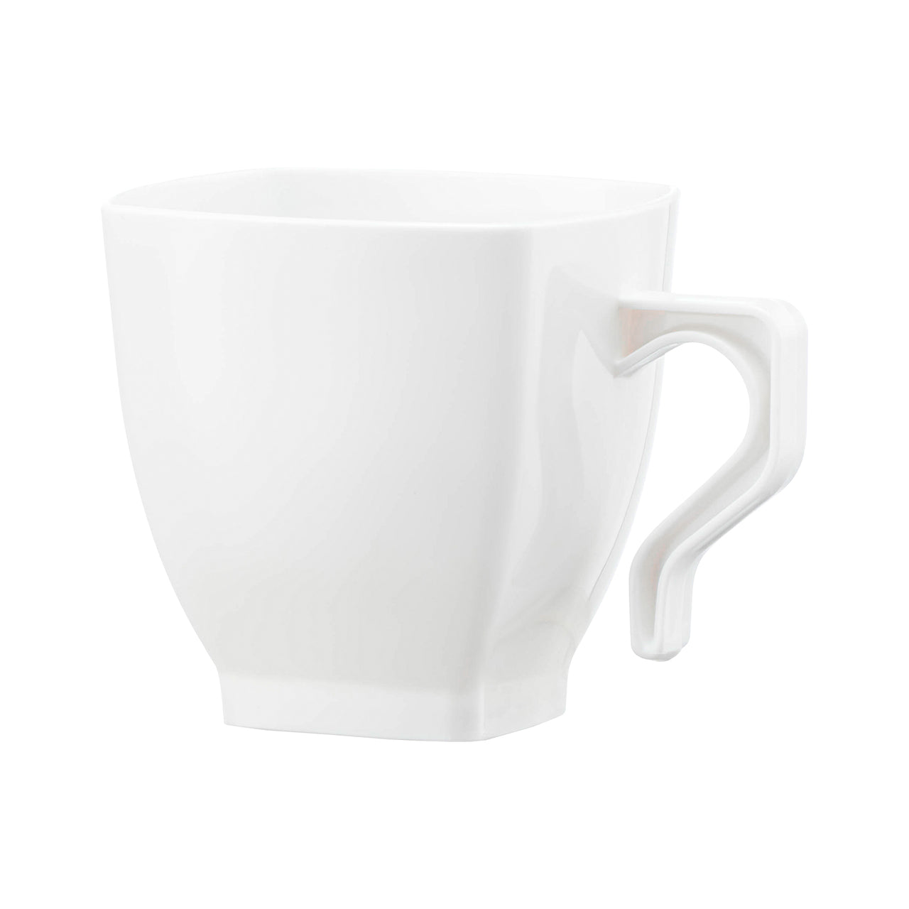 8 oz. White Square Plastic Coffee Mugs Main | Smarty Had A Party