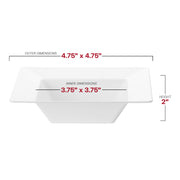 White Square Plastic Dessert Bowls (5 oz.) Dimension | Smarty Had A Party