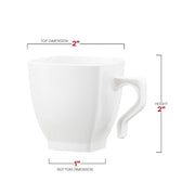 2 oz. White Square Plastic Mini Coffee Tea Cups Dimension | Smarty Had A Party