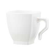 2 oz. White Square Plastic Mini Coffee Tea Cups Main | Smarty Had A Party