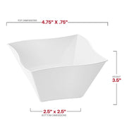 White Wave Plastic Soup Bowls (14 oz.) Secondary Dimension | Smarty Had A Party