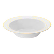 White with Gold Edge Rim Plastic Soup Bowls (12 oz.) | Smarty Had A Party