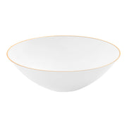 White with Gold Rim Organic Round Disposable Plastic Dessert Bowls (6 oz.) | Smarty Had A Party