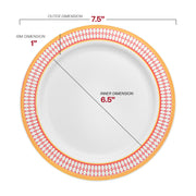 White with Red and Gold Chord Rim Plastic Dinnerware Value Set Dimension | Smarty Had A Party