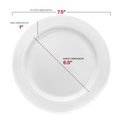 White with Silver Edge Rim Plastic Dinnerware Value Set Dimension | Smarty Had A Party