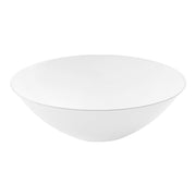 White with Silver Rim Organic Round Disposable Plastic Soup Bowls (16 oz.) | Smarty Had A Party