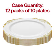 White Gold Plastic Salad Plates