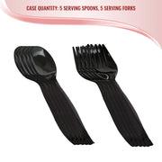 Black Disposable Plastic Serving Flatware Set Quantity