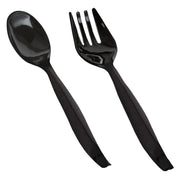 Black Disposable Plastic Serving Flatware Set | Smarty Had A Party